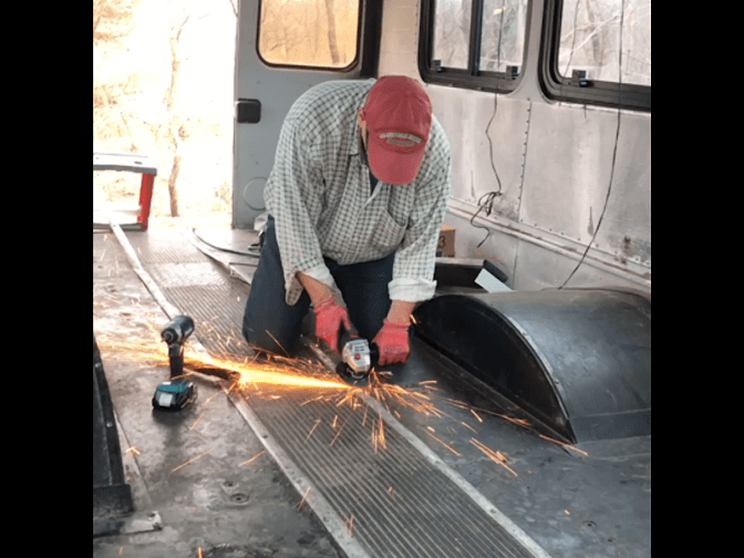 Grinding off bolt heads
